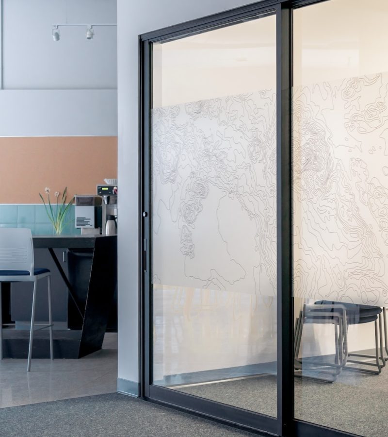 sliding door beside wall